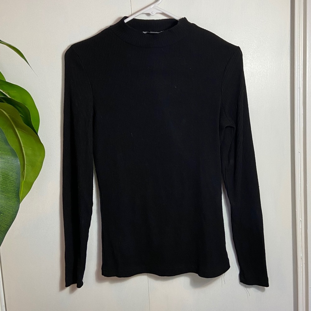 Black Mock-Neck Sweater